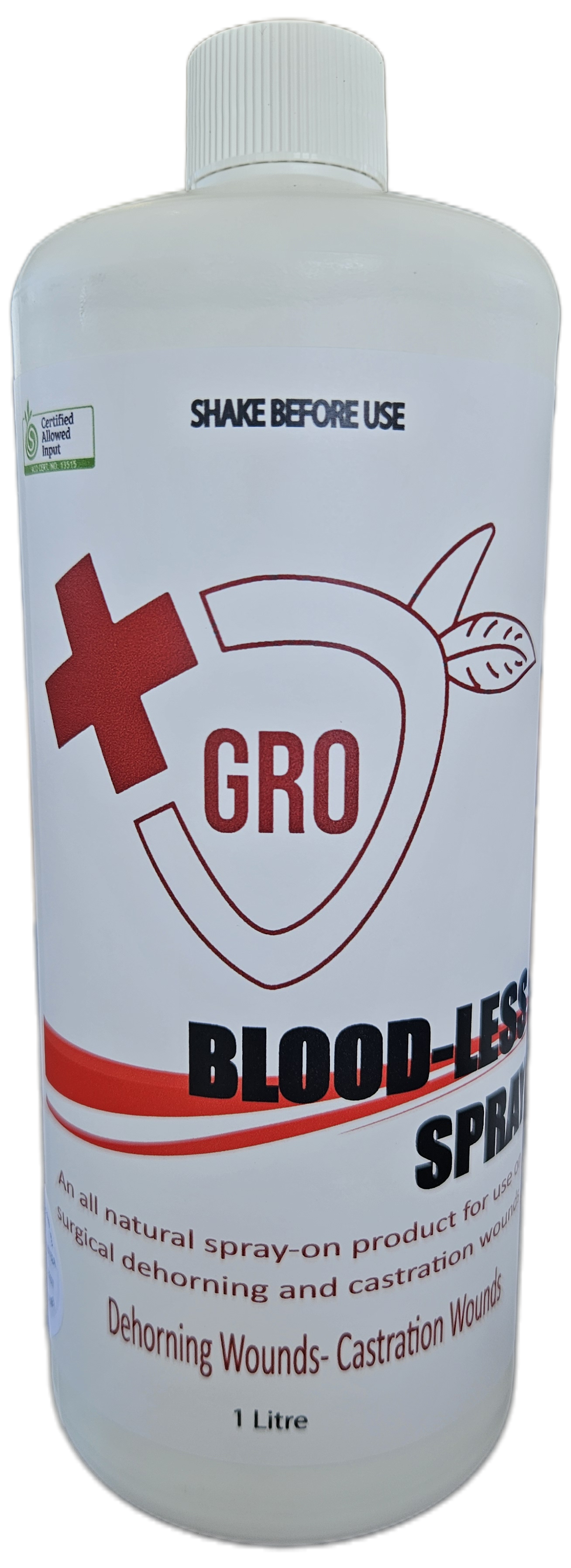 GRO Blood-Less Spray | Dehorning and Castration Wound Spray | Farm & Acre Co