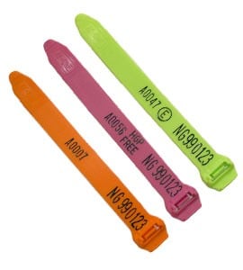 Allflex Drovers Ratchet Tail Tags - multiple colours with laser printing