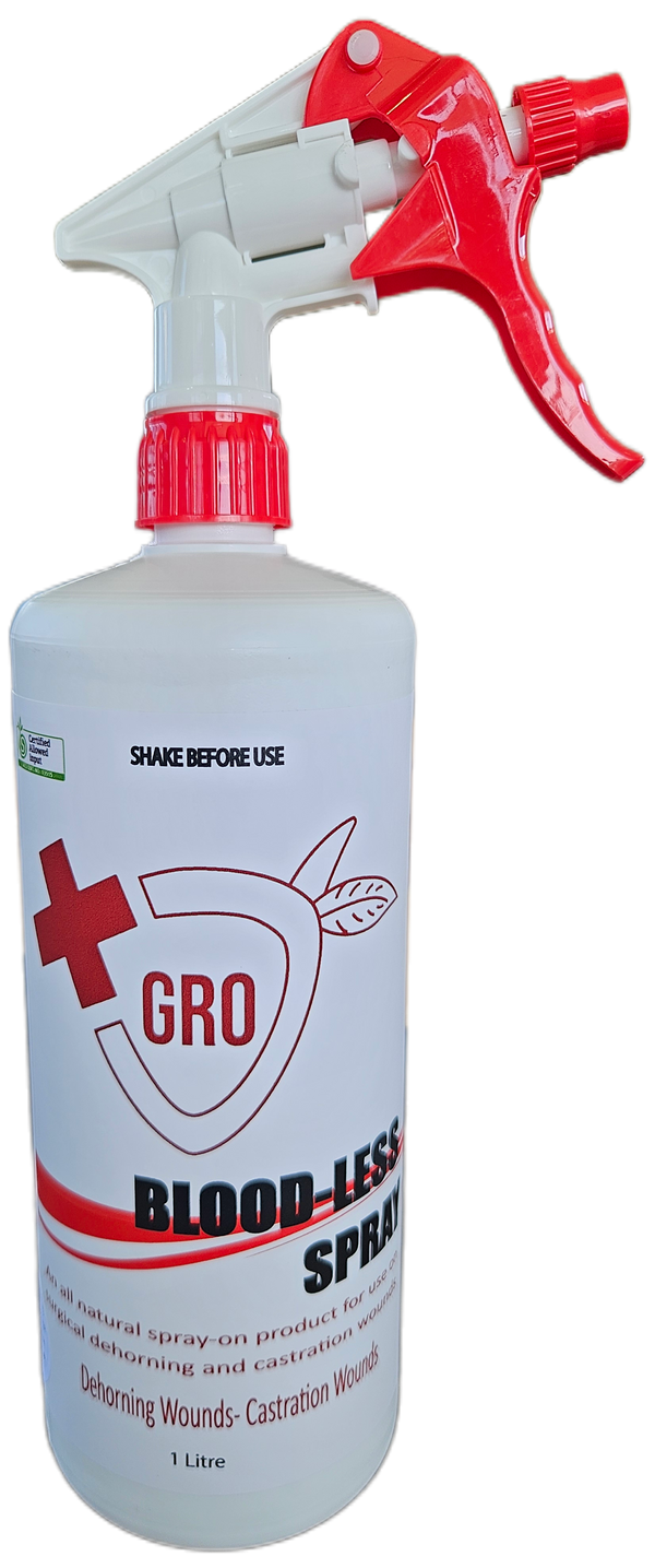 GRO Blood-Less Spray | Dehorning and Castration Wound Spray | Farm & Acre Co