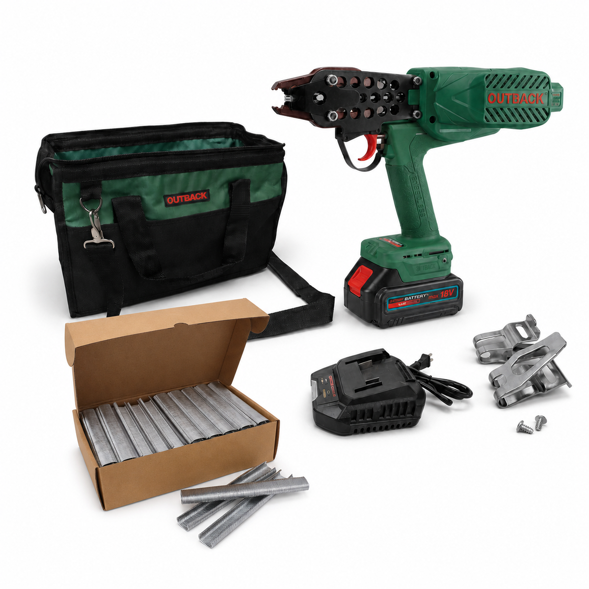 Cordless fencing clip gun kit with a box of 10,000 C24 clips