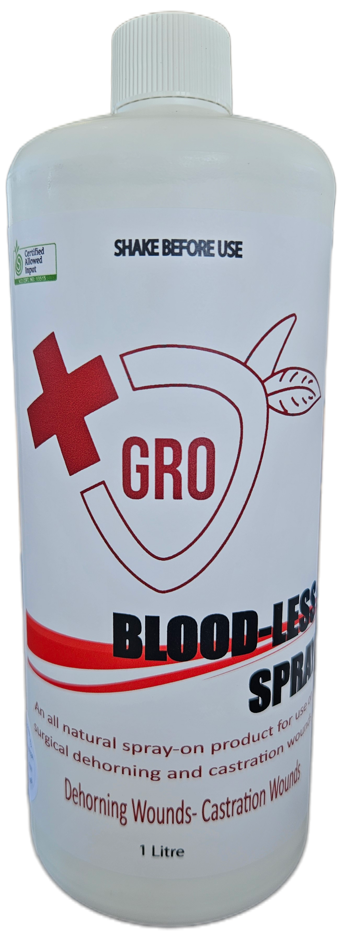 GRO Blood-Less Spray | Dehorning and Castration Wound Spray | Farm & Acre Co