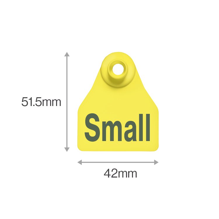 Shearwell BOS Small female tag, 51.5 mm high by 42 mm wide