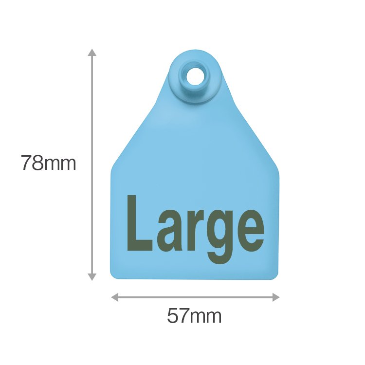 Shearwell BOS Large female tag, 78 mm high by 57 mm wide