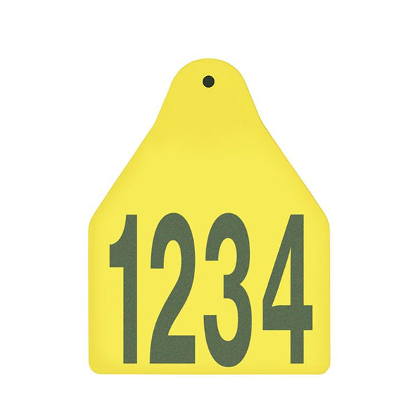 Shearwell BOS male visual tag, Large, Yellow, printed